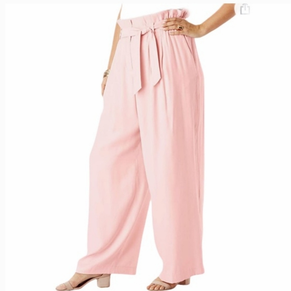Roaman's Denim 24/7 Women's Paper Bag Waist Pants